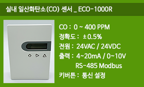 ECO-1000R 실내 일산화탄소(CO) 센서, RS485 모드버스 통신 일산화탄소(CO) 감지기